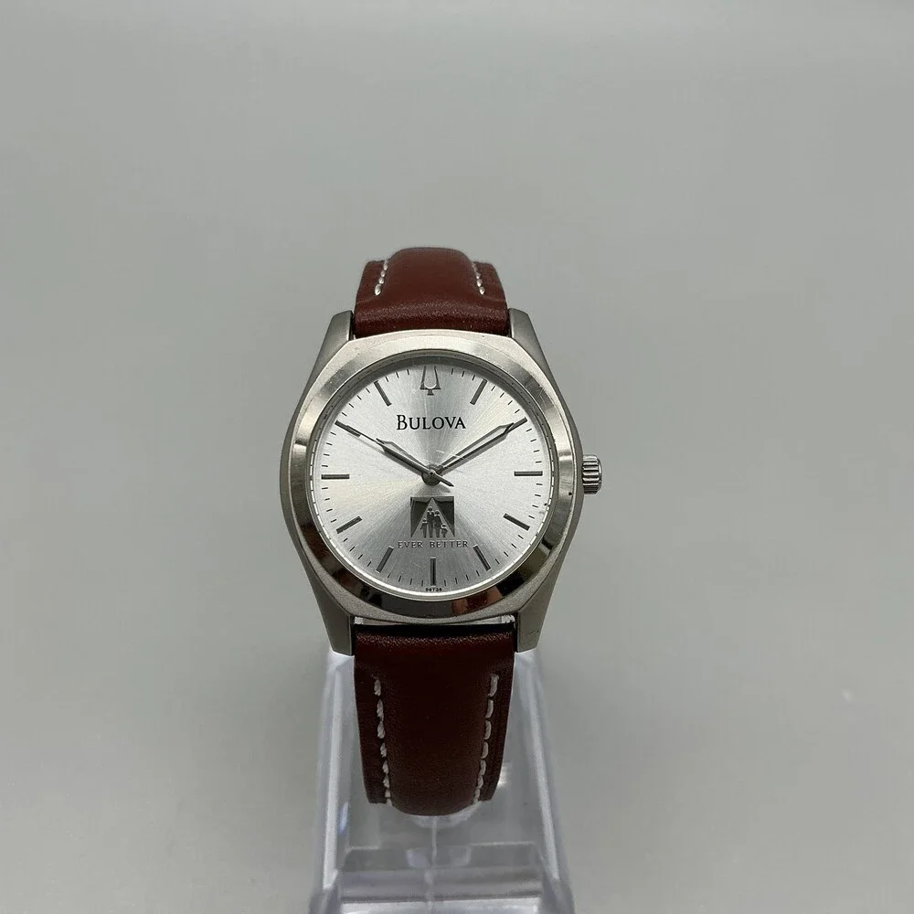 Bulova IHC 30th Anniversary Womens Watch 30mm Silver Tone Leather New Battery